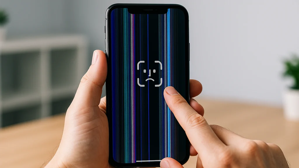 نمایش خطوط رنگی روی صفحه‌نمایش آیفون و عدم شناسایی فیس آیدی - فیکس لند Fix.Land