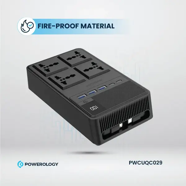 بدنه ضدحریق در چندراهی برق پاورولوژی PWCUQC029 طراحی مقاوم در برابر آتش در Power Strip هوشمند Powerology