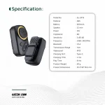 مشخصات فنی اسپیکر بلوتوث پوشیدنی Green Lion شامل باتری ۶۰۰ میلیآمپر و وزن ۶۹ گرم
