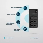ویژگیهای اصلی چندراهی برق PWCUQC030 شامل محافظ داخلی، متریال ضد حریق و کابل ۷۰ سانتیمتری