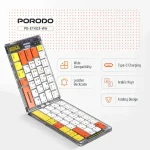 مشخصات و طراحی ظاهری کیبورد سفید تاشو پورودو مدل PD-ETK03-WH