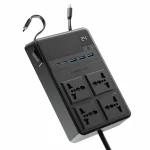 Powerology PWCUQC029 Multiport Power Strip با تایمر و درگاههای USB و Type-C