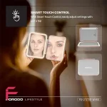 آینه بزرگنمایی پورودو با قابلیت کنترل لمسی و نور LED سه حالته