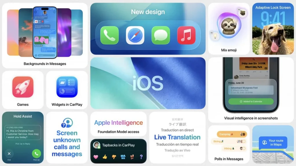 قابلیت‌های هوش مصنوعی اپل و طراحی جدید در iOS 26 | Fix.Land تهران