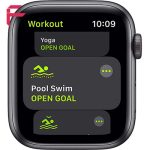 نمای صفحه تمرینات Apple Watch SE 2020 سایز 44 میلی‌متر شامل Yoga و Pool Swim